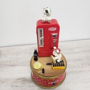 Vintage Christmas Coke Display Cola Drink Christmas Music Box Cola Polar Bear